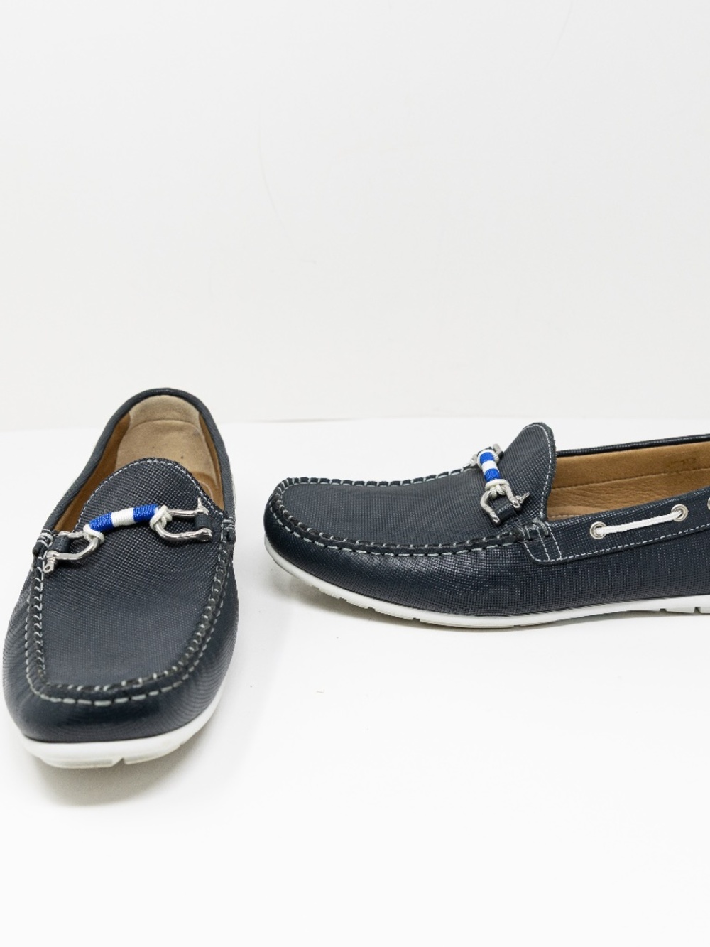 Riomar Men's The Navy Waterman Genuine Leather Slip On Loafers Flats Shoes 11.5